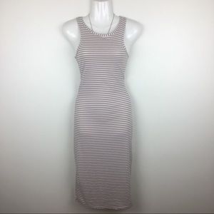 Women’s Striped Bodycon Tank Midi Dress